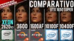 Comparativo – Xeon E5 2620v3 vs I3 10100F, I5 10400F, R5 1600AF, R5 3600 com GTX 1650 Super (Pt.2)