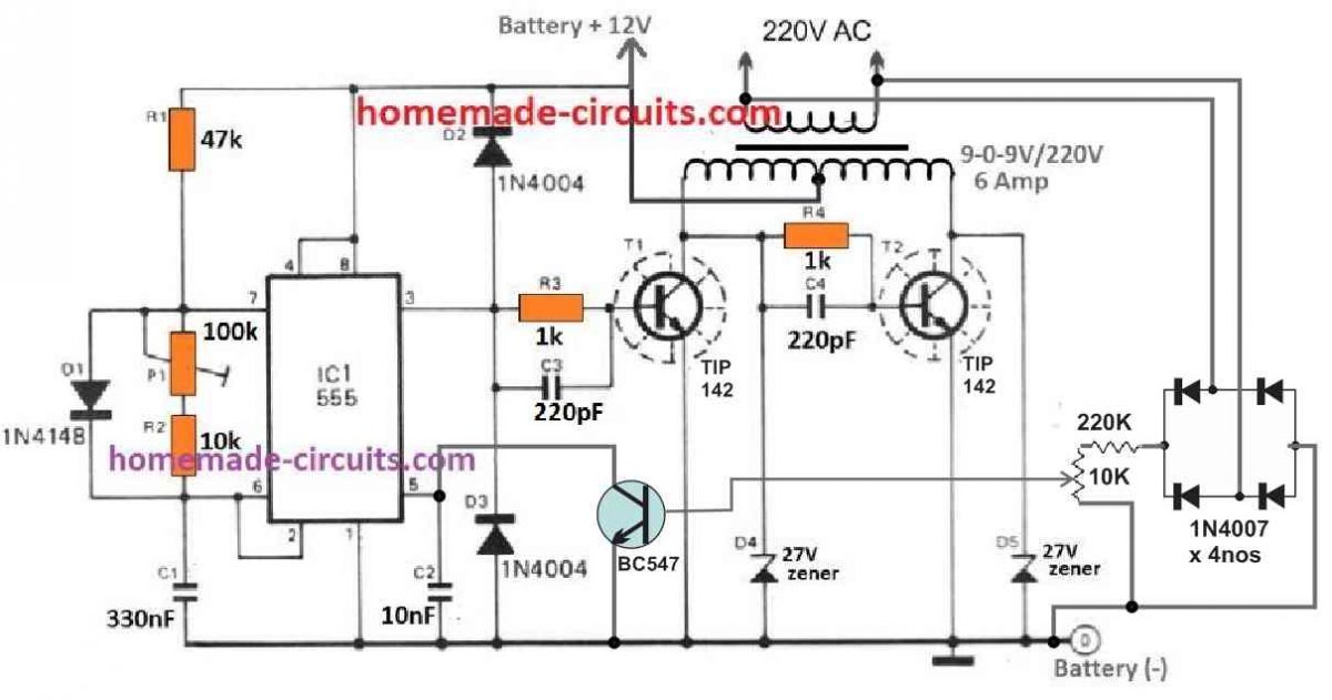 Adicionando Feedback no Inversor IC 555