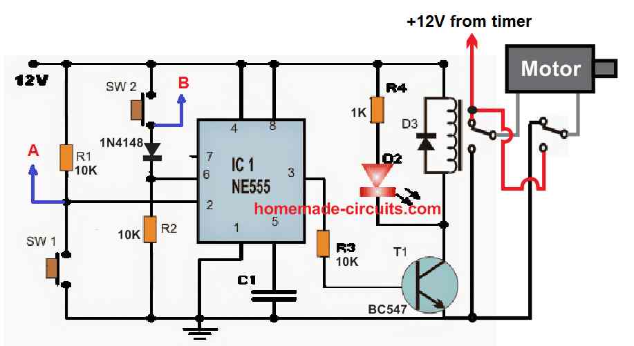 O controlador de relé de motor bidirecional