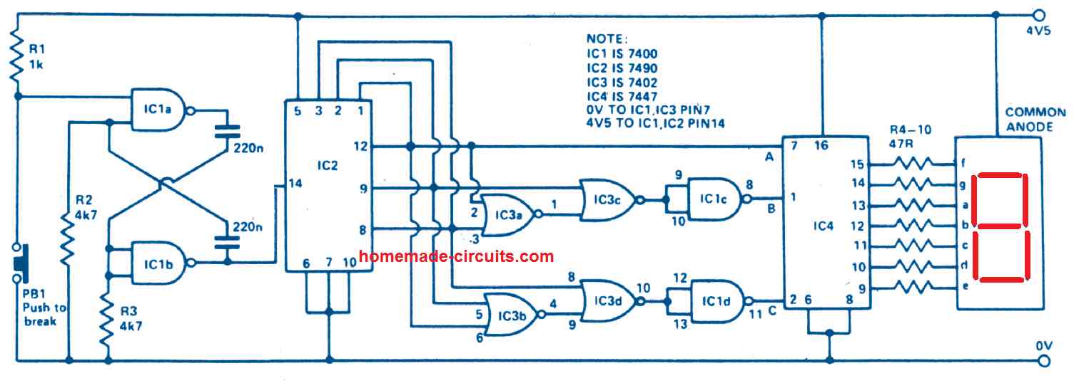 Circuito de Dados Eletrônicos [Digital Dice]
