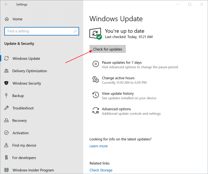 Atualize para o Windows 10 21H1 via Windows Update