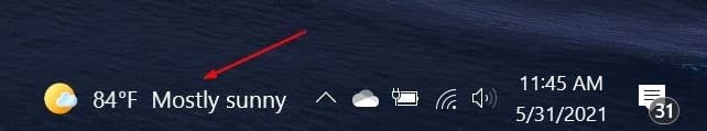 Altere a temperatura para Celsius ou Fahrenheit na barra de tarefas do Windows 10