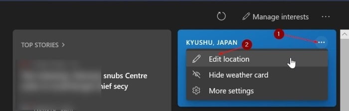 Alterar a localização do clima para a barra de tarefas do Windows 10