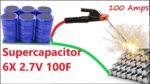 TESTES SUPER CAPACITORES CONECTADOS PARALELO 6 X 2,7 V 100 F