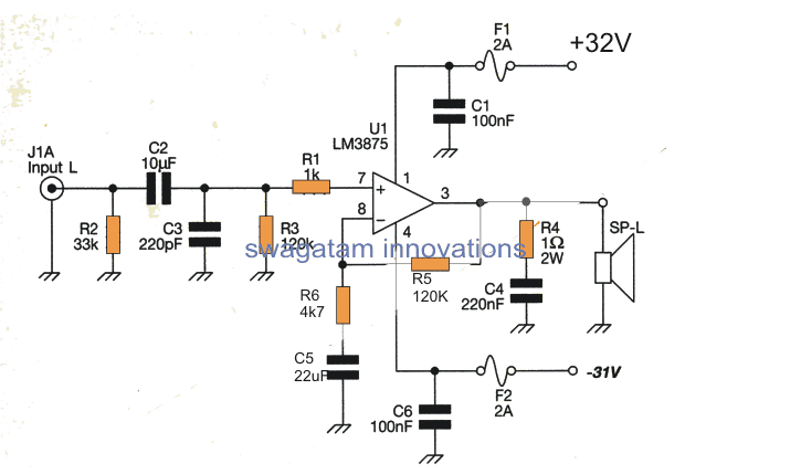 Circuito Amplificador de 60 Watts 3 Diagramas de Circuito