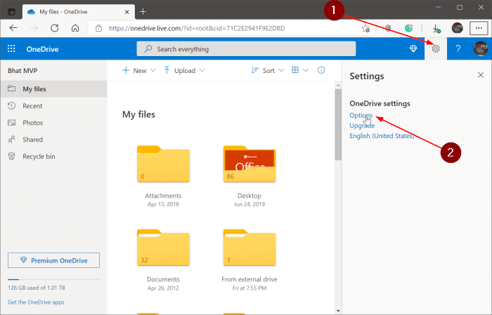 Pesquisar arquivos grandes no OneDrive