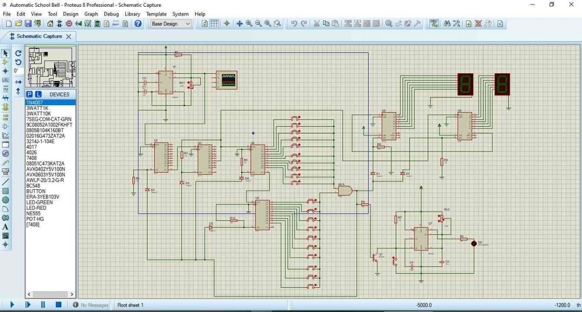 Resultado da Simulação para o Temporizador de Campainha Escolar 4017: