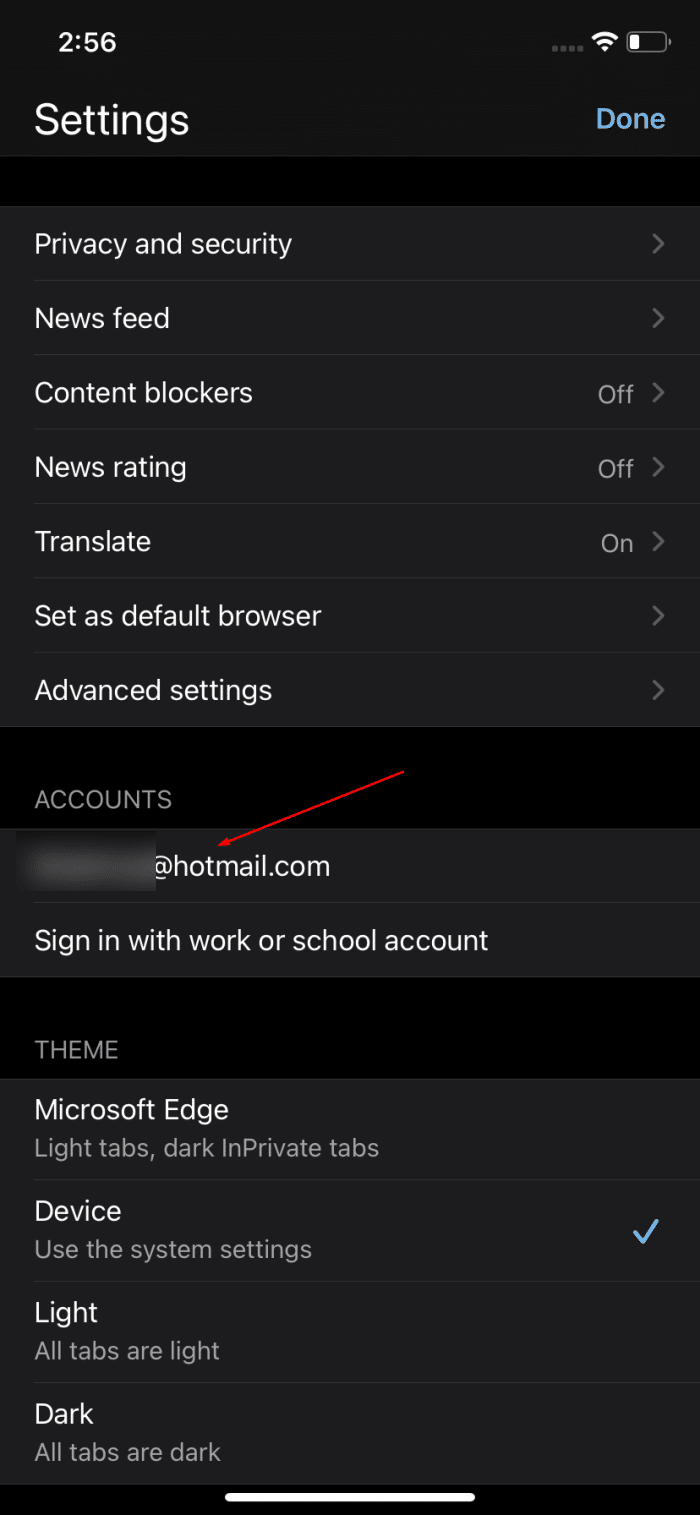 Como sair da conta da Microsoft no navegador Edge 5 Sair da conta da Microsoft no Edge no iPhone