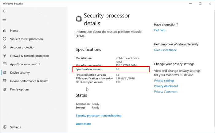5 maneiras de verificar se o seu PC tem TPM 2.0 10 Verifique se o seu PC possui TPM 2.0 usando a Segurança do Windows