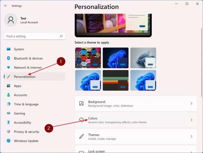 Como desativar a cor das bordas da janela no Windows 11 2 Desativar a cor da borda da janela no Windows 11