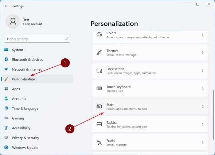 Desative a lista de arquivos recentes do menu Iniciar do Windows 11