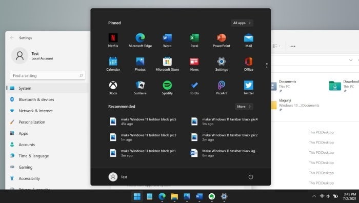 Como tornar a barra de tarefas do Windows 11 preta (sem modo escuro)