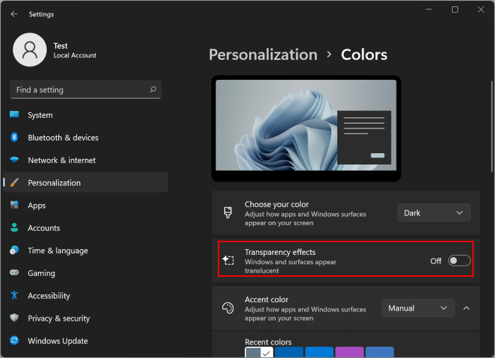 Torne a barra de tarefas do Windows 11 preta usando o tema escuro