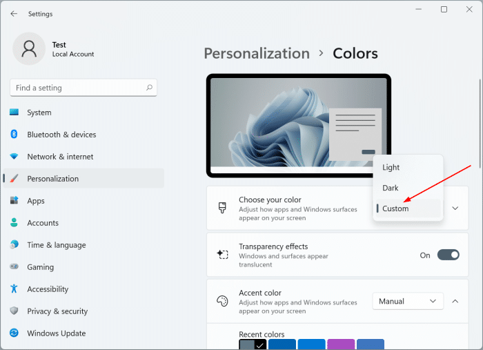 Altere a cor da barra de tarefas do Windows 11 para preto (sem aplicar o modo escuro)