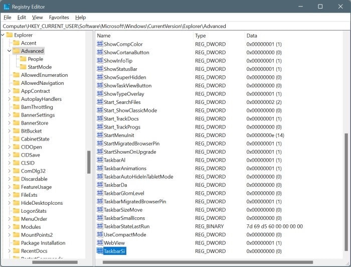 Alterar o tamanho da barra de tarefas no Windows 11