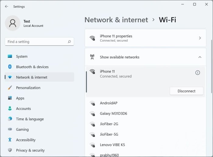 3 maneiras de visualizar as redes disponíveis no Windows 11 7 Use Configurações para ver as redes Wi-Fi disponíveis no Windows 11