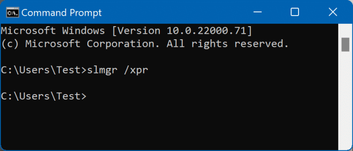 Use o prompt de comando para verificar se o Windows 11 está ativado