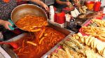 A lanchonete mais limpa e arrumada de todos os tempos? Chewy tteokbokki, tempura, bolo de peixe, sundae / bolo de arroz picante Tteokbokki / comida de rua coreana