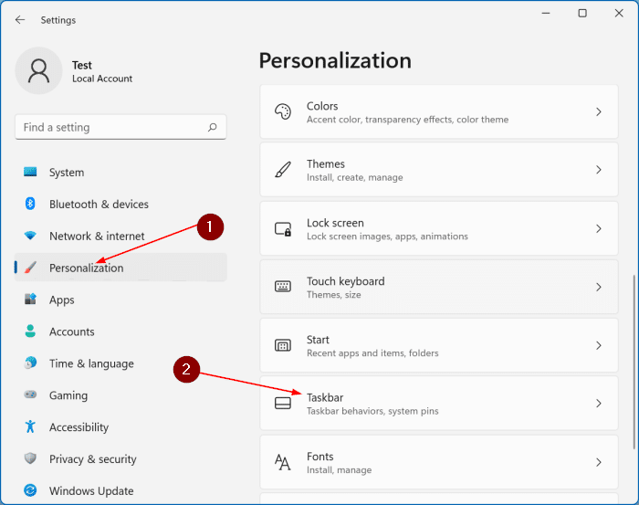 Adicionar ícone de pesquisa à barra de tarefas do Windows 11
