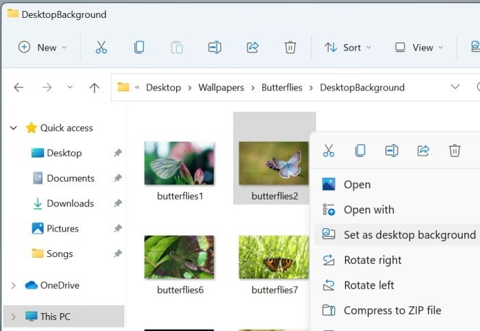 5 maneiras de alterar o papel de parede do Windows 11 6 Altere o papel de parede do Windows 11 através do Explorador de Arquivos