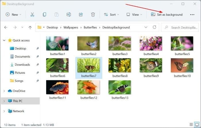 5 maneiras de alterar o papel de parede do Windows 11 9 Outra maneira de definir uma imagem como papel de parede do Explorador de Arquivos no Windows 11