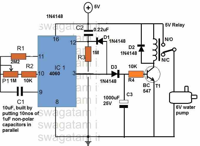 Circuito de rega de plantas controlado por celular 4 Circuito Automático de Rega de Plantas Baseado em Temporizador