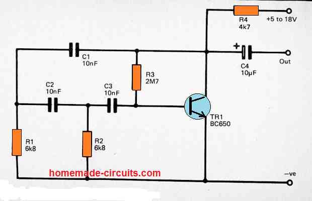 4) Gerador de onda senoidal de transistor único
