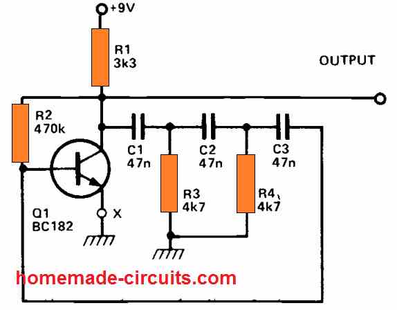 5) Outro oscilador de onda senoidal de um transistor