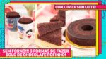 BOLO DE CHOCOLATE COM SÓ 1 OVO SEM LEITE E SEM FORNO! 3 Formas Diferentes de Fazer | RM698