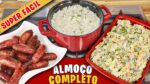 O melhor almoço: linguíça assada, macarronese e arroz de dar água na boca!
