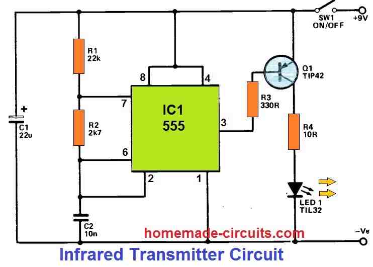 Circuito Transmissor IR de Alarme de Intrusão