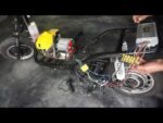 Bicicleta elétrica mas sem bateria. Nova invenção – movida a Eletricidade convertida a gasolina.