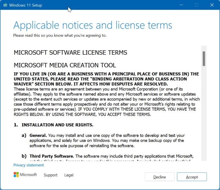 Use a ferramenta de criação de mídia para baixar o Windows 11 ISO
