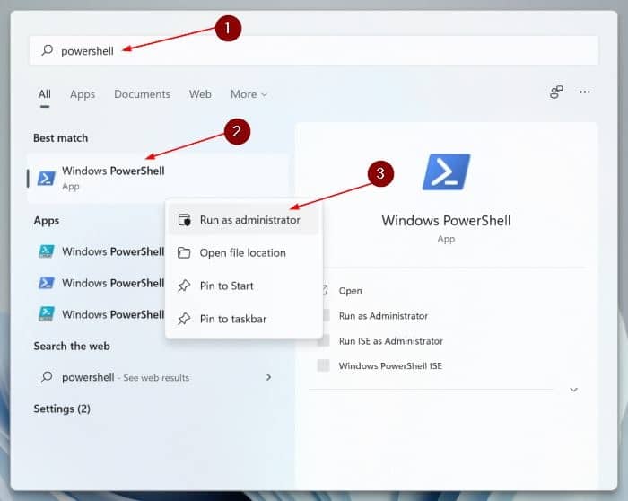 Redefinir o aplicativo Configurações via PowerShell no Windows 11