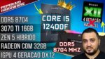 Resumão – Haswell sem DX12 / 12400F batendo 5600x / 3070 Ti 16GB / Zen 5 hibrido / Placa para Cloud