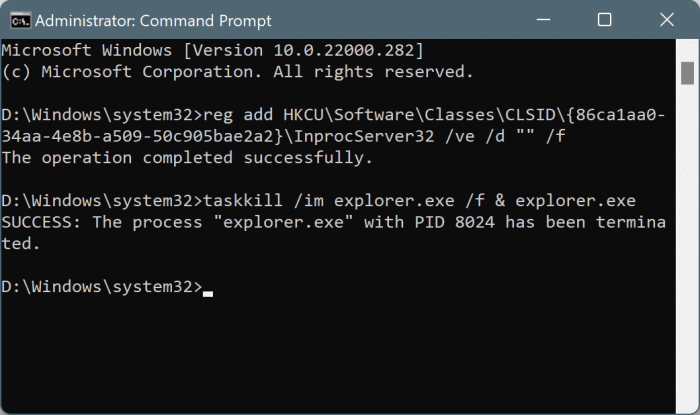 Desative o novo menu de contexto no Windows 11