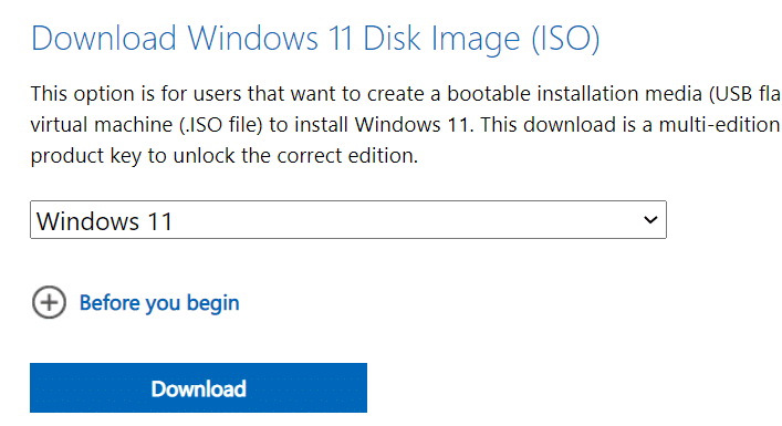 Baixe o Windows 11 ISO sem ferramenta de criação de mídia da Microsoft
