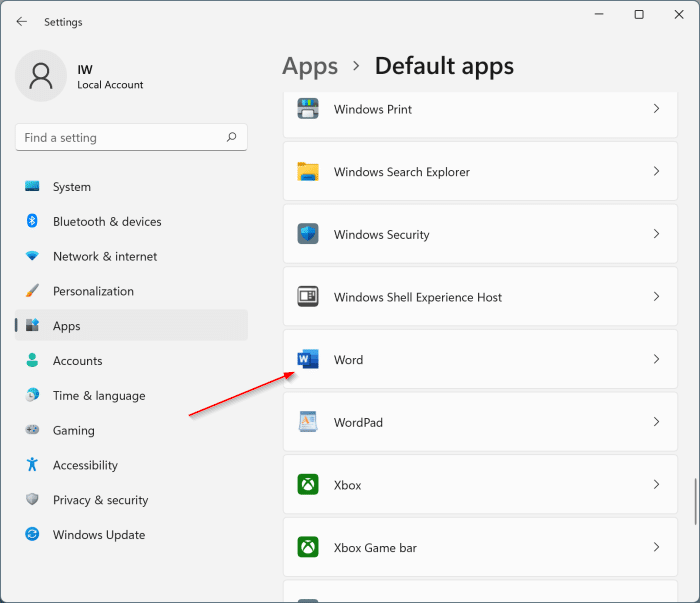 Como definir o Office Word e Excel como padrão no Windows 11 4 Definir o Microsoft Office Word como padrão no Windows 11
