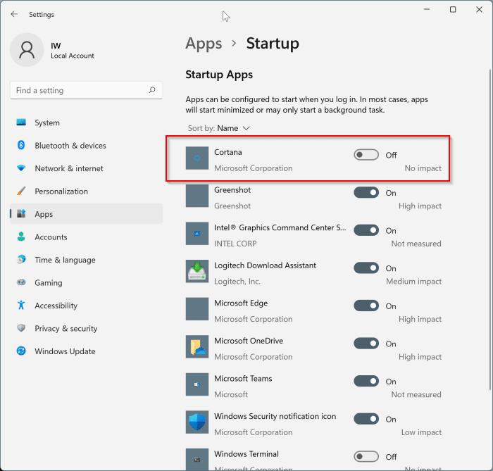 Como desinstalar e remover a Cortana do Windows 11 6 Impeça a Cortana de iniciar automaticamente com o Windows 11