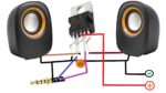Circuito de amplificador estéreo TDA2003 / menos material de alta eficiência
