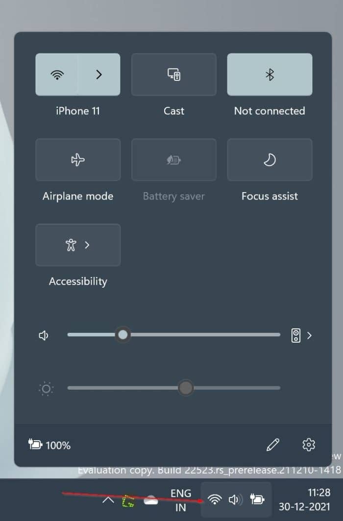Adicionar novas configurações ao submenu Configurações rápidas do Windows 11