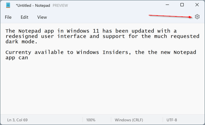 Como ativar o modo escuro no bloco de notas no Windows 11 4 Habilite o modo escuro do Bloco de Notas de dentro do aplicativo no Windows 11