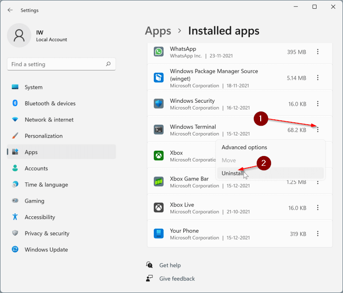 Outra maneira de remover “Abrir no Windows Terminal” do menu de contexto do Windows 11