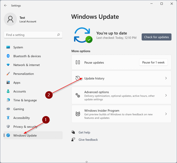Desinstale as atualizações do Windows por meio do aplicativo Configurações no Windows 11