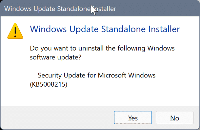Desinstale as atualizações do Windows via Windows Terminal ou PowerShell