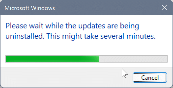 Desinstale as atualizações do Windows por meio do aplicativo Configurações no Windows 11