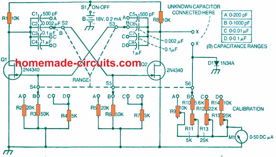 ‎Medidor de capacitância de leitura direta‎
