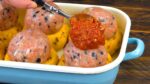 Clássico reinterpretado: almôndegas de frango suculentas à parmegiana na polenta