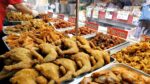 Melhor 5/frango frito popular no mercado/comida de rua coreana