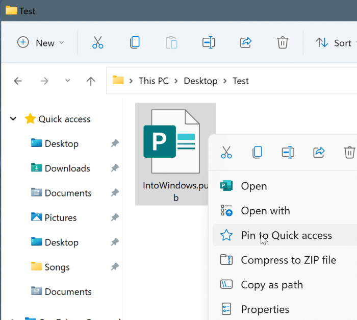 Como fixar arquivos no acesso rápido do File Explorer no Windows 11 2 Fixar arquivos no acesso rápido no Windows 11